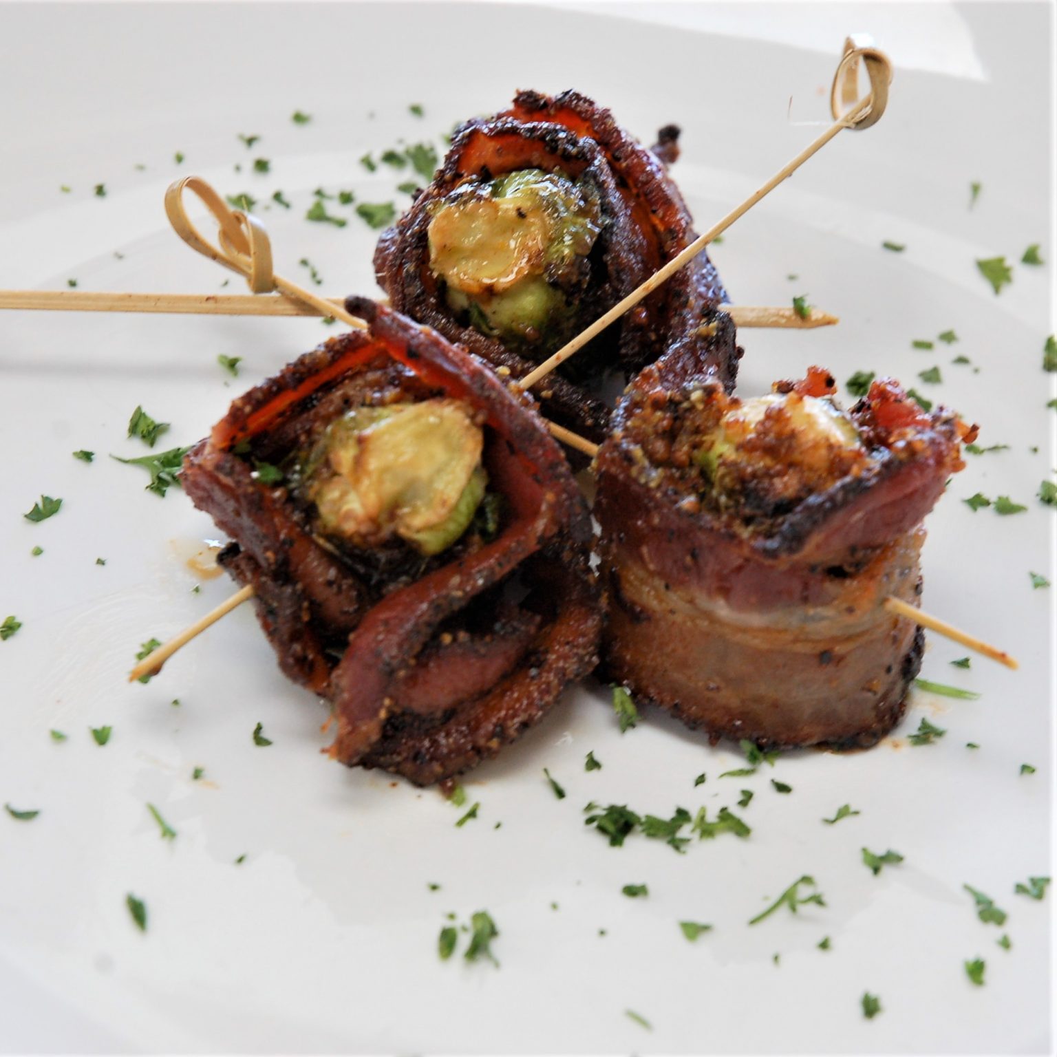Bacon Wrapped Brussels Sprouts Aynie's Corporate Catering