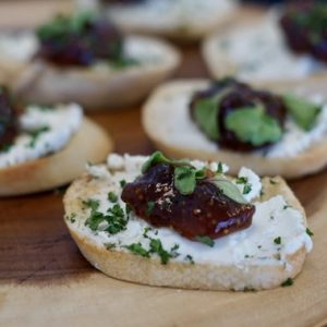 Crostini with Fig Jam & Goat Cheese