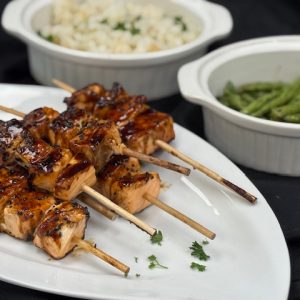 Teriyaki Salmon or Chicken Skewers Buffet