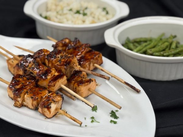Teriyaki Salmon or Chicken Skewers Buffet