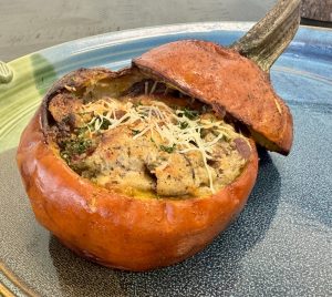Stuffed Sugar Pumpkins (vegetarian option available)