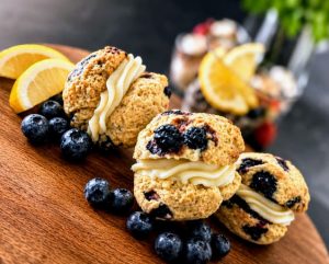 Lemon Blueberry Whoopie Cookies